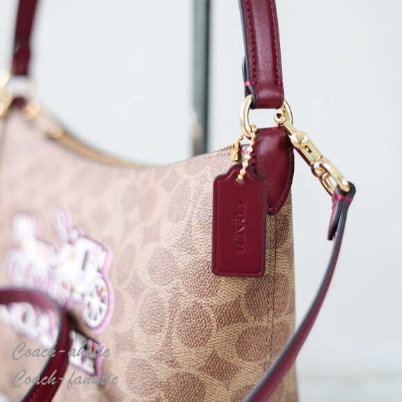 Coach CX588 Zip Top Shoulder Bag In Signature Canvas w/ Horse & Carriage SEALED - Picture 8 of 12